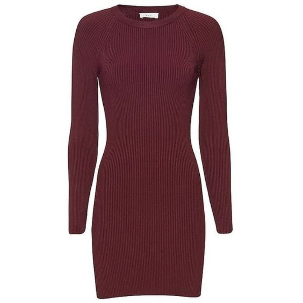 A.L.C. Nick Burgundy Ribbed Dress